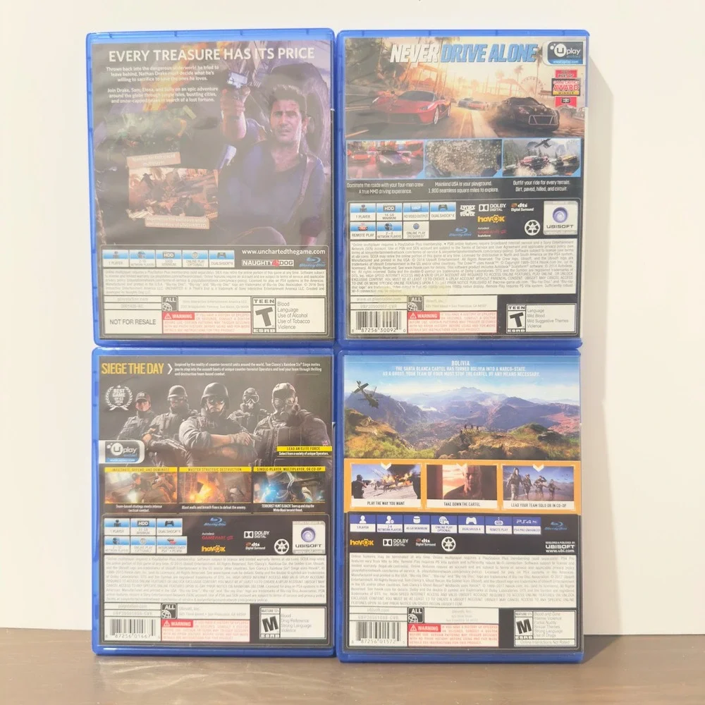 PlayStation 4 PS4 Game Ubisoft Lot Uncharted 4 Ghost Recon Rainbow Six Crew